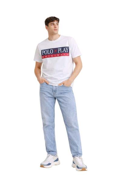 poloplay Mens Graphic T-shirt -WHITE