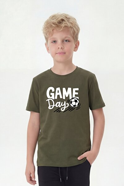 YA KO KİDS 3-Piece Boys' T-Shirt with Bicycle Collar and Print Detail