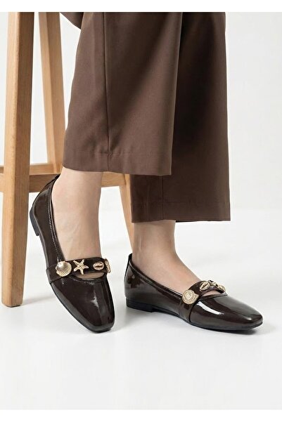 Nstil Daily Women's Flat Shoes with Straps and Gold Buckle, Silent, Lightweig...