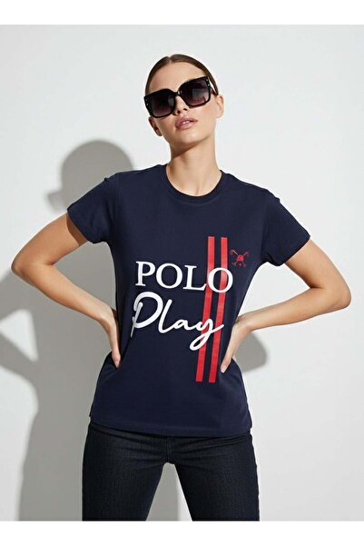 poloplay Ladies Graphic T-shirt -NAVY