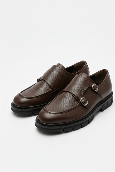 LUSIVE Genuine Leather Brown Laceless Comfortable Men's Classic Shoes Luass28...