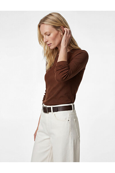 Koton Cotton Slim Fit Camisole Long Sleeve Crew Neck T-Shirt