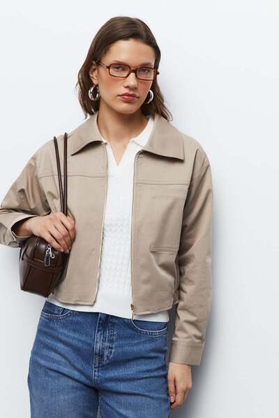urban focus Beli Lastikli Bomber Mont