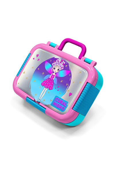 Coral High Παιδικό κουτί φαγητού από ανοξείδωτο ατσάλι με ροζ μπλε νεράιδα σχ...