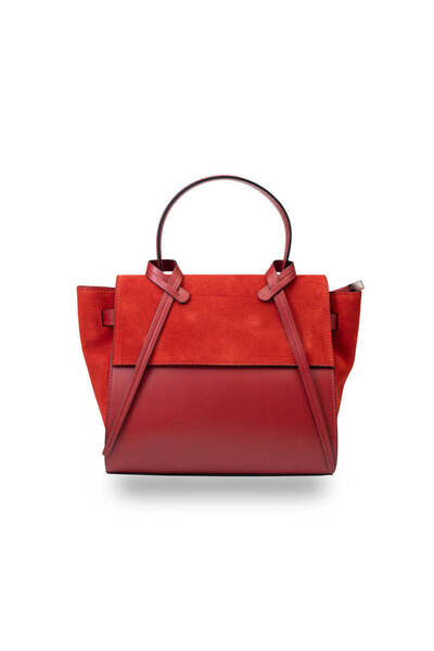 TORO NERO Women's bag made of red suede leather Erika