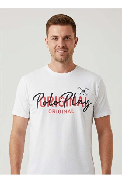 poloplay Mens Graphic T-shirt -WHITE