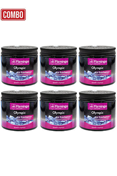 Flamingo معطر جو للسيارة من أولمبيك بلاك كريستال، عبوة من 6 قطع، يدوم طويلاً،...