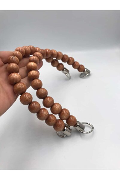 Zeyora Wooden Round Beaded Flexible Bag Handle (14-22 cm), Bag Accessory, Bag...