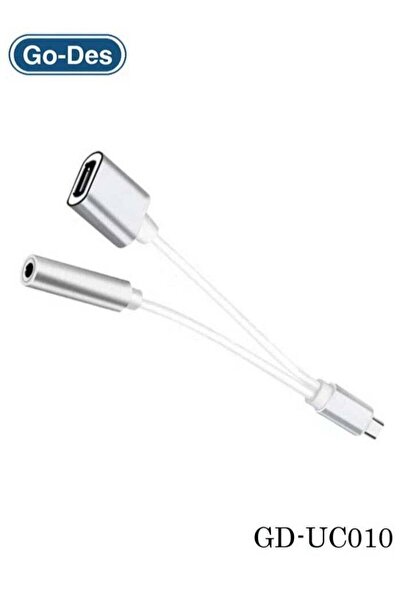 Go-Des محول صوت GD-UC010 ثنائي في واحد من USB-C إلى 3.5 ملم