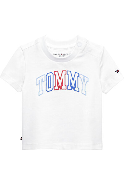 Tommy Hilfiger Outline Yenidoğan Beyaz Kısa Kollu T-Shirt