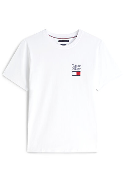 Tommy Hilfiger Men's Brand Love Text Stack White T-Shirt