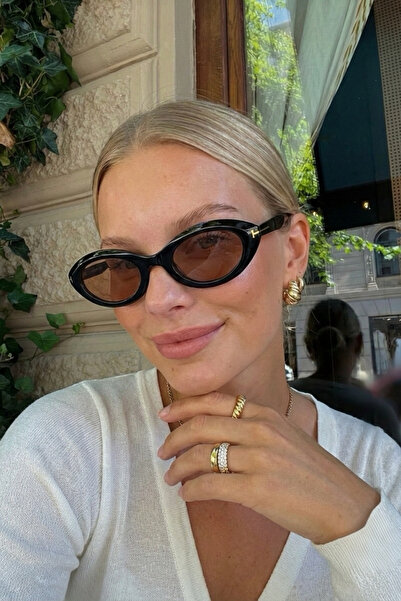 Eyesofia Camelia Black Uv400 Protected Ultra Light Women's Sunglasses