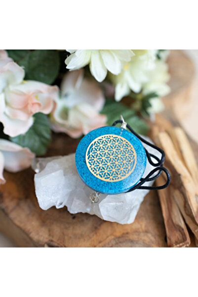 XTERRA Orgonite Pendant with Turquoise and Flower of Life – Protection and En...