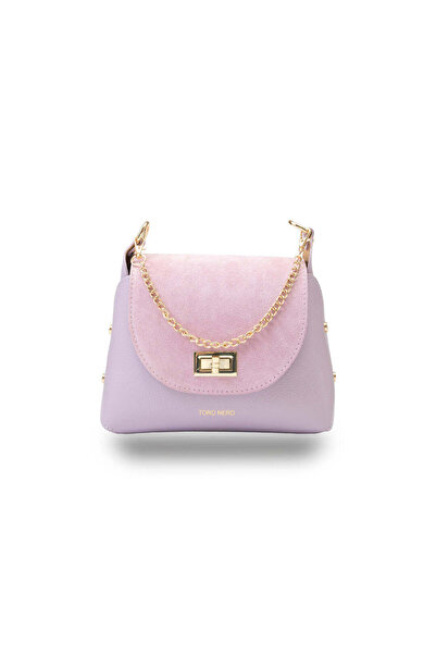 TORO NERO Geantă de damă din piele întoarsă, liliac Raisa