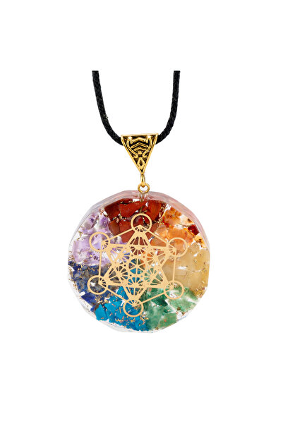 XTERRA Pandantiv Orgonit cu 7 Cristale Chakrale și Simbolul lui Metatron 2