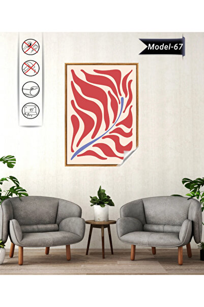 Akıllı Kağıt Statik Tutunma Özellikli Tablo - Poster Çiçek (Model- 67)