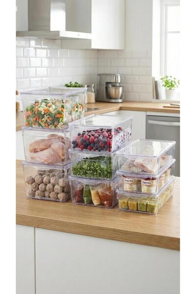 cook&kitchen Refrigerator-Inside Cabinet Organizer 9-Piece Set