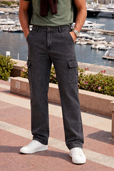 comstar Muške široke kargo pantalone od antracit boje, opuštenog kroja