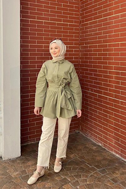 SİNDAL BAGLAMALI TUNIK 31-3304- HAKİ YEŞİL