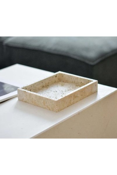 Generic Beige Travertine Tray 18x23x4cm honed finish