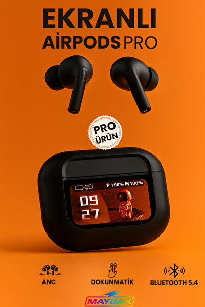 Maybax 3.nesil Pro Dokunmatik Ekranlı Anc&enc Bluetooth 5.4 Kulakiçi Silikonl...
