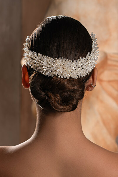 Simay Aksesuar Gelin Tacı Kına Tacı , Saç Tokası ,Gelin Kına Düğün Nikah Tokası