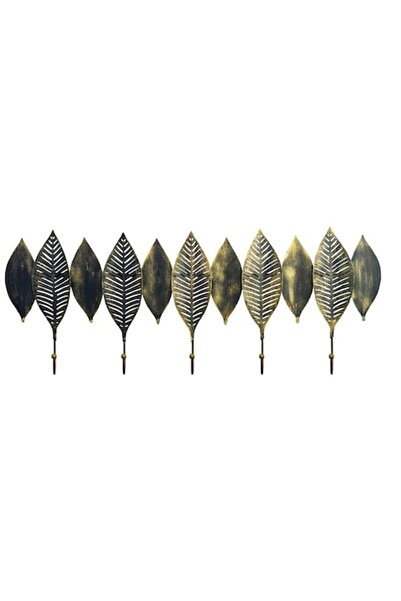 OEM Metal Coat Rack Deco Art, Leaves, 62 x 22 cm, Black