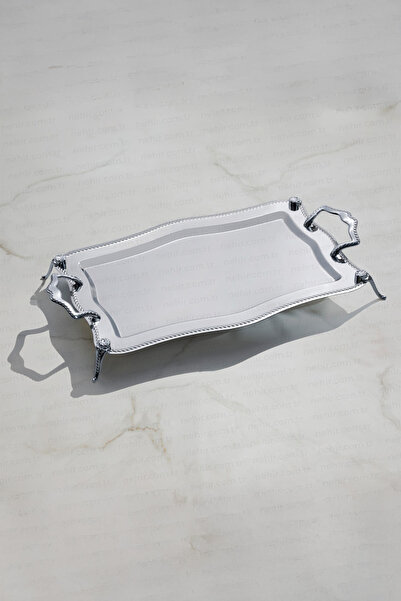 Nehir Tavă de ceai simplă din oțel cu piciorușe din lanț