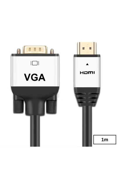 Alfais 6005 HDMI To VGA Görüntü Çevirici Dönüştürücü Adaptör Monitör Kablosu 1m