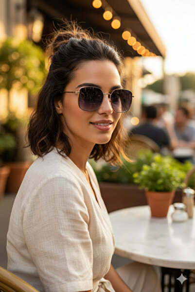 ESRADA Emma 2425 Gold Frame Smoked Glass Unisex Sunglasses 53-19-142