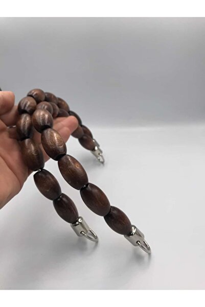 Zeyora Flexible Bag Handle with Wooden Almond Beads (14-22 cm), Bag Accessory...