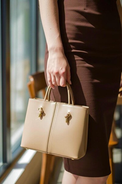 GIG Women's Hand and Shoulder Bag with Lace Detail and Stitched Thin Straps