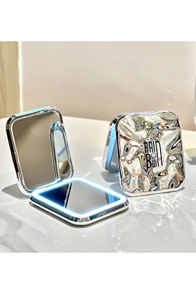 gaman 5x Büyüteçli Taşınabilir Seyahat Aynası LED Işıklı Katlanabilir Makyaj ...