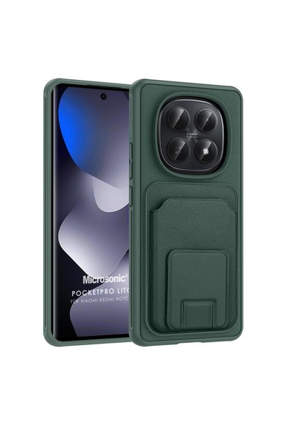 Microsonic Redmi Note 15 5g Case Pocketpro Litchi Dark Green