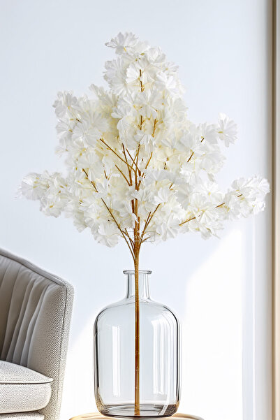 Yapay Çiçek Deposu Yapay Çiçek 3 Dallı Japon Sakurası 105 cm Beyaz