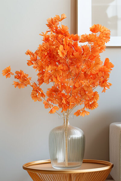 Yapay Çiçek Deposu Yapay Çiçek 3 Dallı Japon Sakurası 105 cm Turuncu