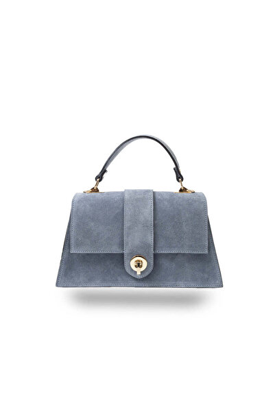 TORO NERO Geantă de geantă din piele naturală albastru deschis Verona