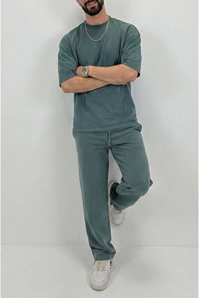 BİGOSSO Men's Short Sleeve Washable Oversize Tracksuit Set