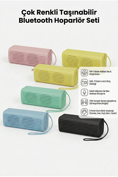 Taşınabilir Bluetooth Hoparlör Kablosuz Ses Bombası TWS Eşleşme Özellikli