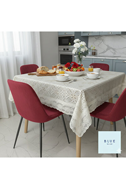 Blue Home 🆕   Față de masă din PVC, cu aspect de dantelă, ușor de curățat, r...