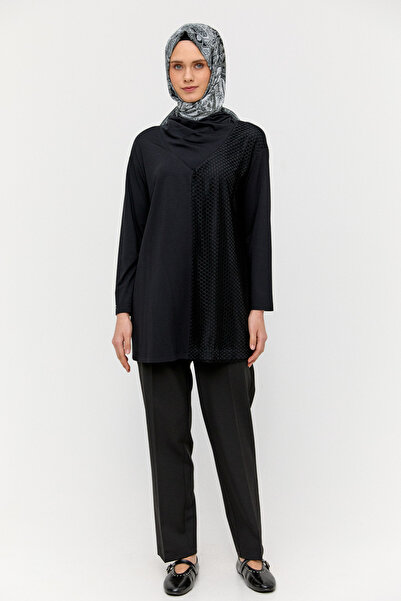 Setrms Degaje Yakalı File Detaylı Tunik