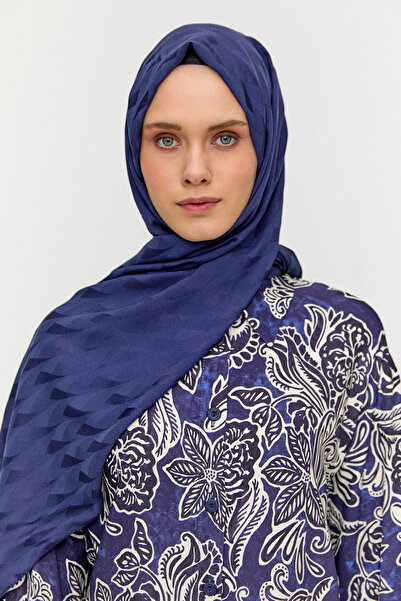 Setrms Geometrik Desenli Jakarlı Viskon Şal