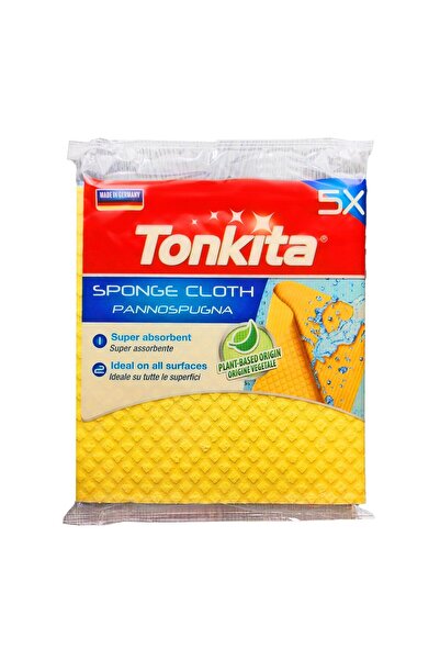 Tonkita Cellulose Sponge Cloth 5-pcs – Super Absorbent Plant-Based Cleaning C...