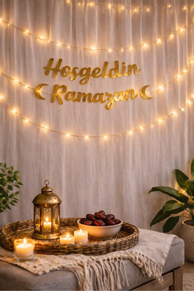 BALON DİYARI Hosgeldin ramazan afiş 120cm 3 metre led ramazan süsleme