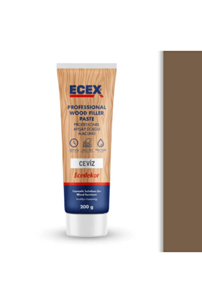 KARAPOLAT Ahşap Tamir Macunu 200 gr Tüp | ECEX - Çatlak Delik Dolgu Macunu Ceviz