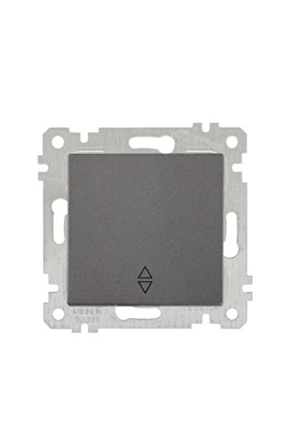 Mutlusan Mekanik Tuşlu Vavien (İki Yollu) Anahtar (Vidalı) Antrasit Çerçevesiz