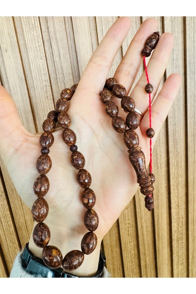 Tesbihas Atölyesi Cinnamon Tree Bark Prayer Beads 11 X 13 mm Barley Cut