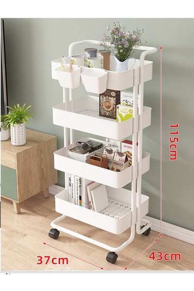 DEC15 4-shelf storage cart with wheels
