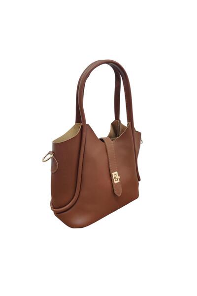 GIG Lock Detailed Tote Women's Hand and Shoulder Bag with Puppy Detail and Inner Bag
