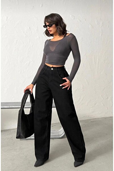 OMODA New Season High Waist Loose Baggy Style Women's Jeans with Back Buckle ...